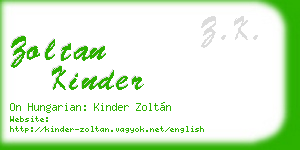 zoltan kinder business card