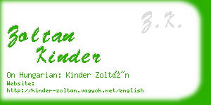 zoltan kinder business card
